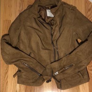 Abercrombie & Fitch Tan Suede Moto Jacket
